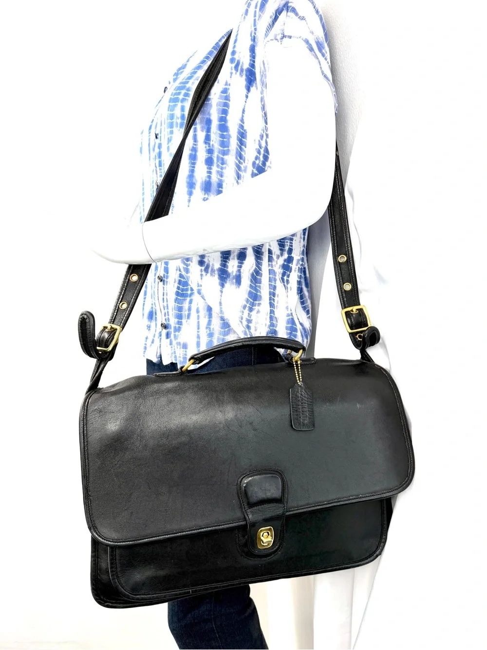 Vintage Coach 5180 Metropolitan Black Leather Messenger Bag US #devilwearsprada2